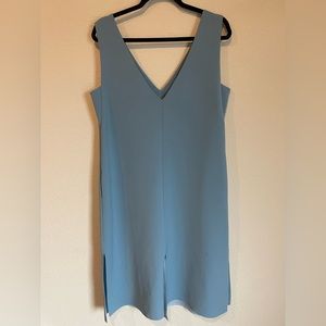 Lafayette 148 Sky Blue Crepe Sleeveless Sheath Midi Dress size Medium